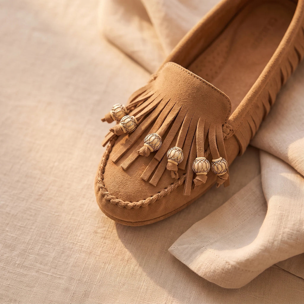 Fringe Beaded Moccasins