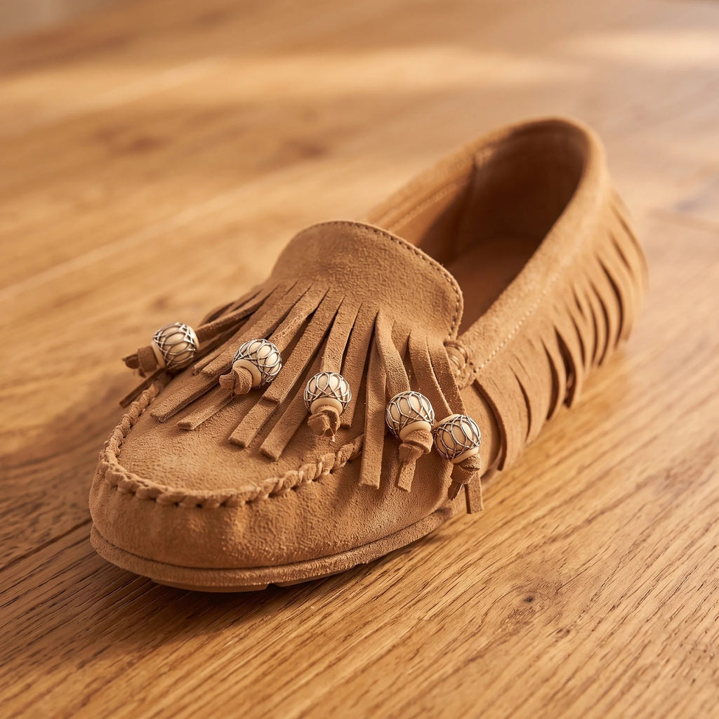 Fringe Beaded Moccasins