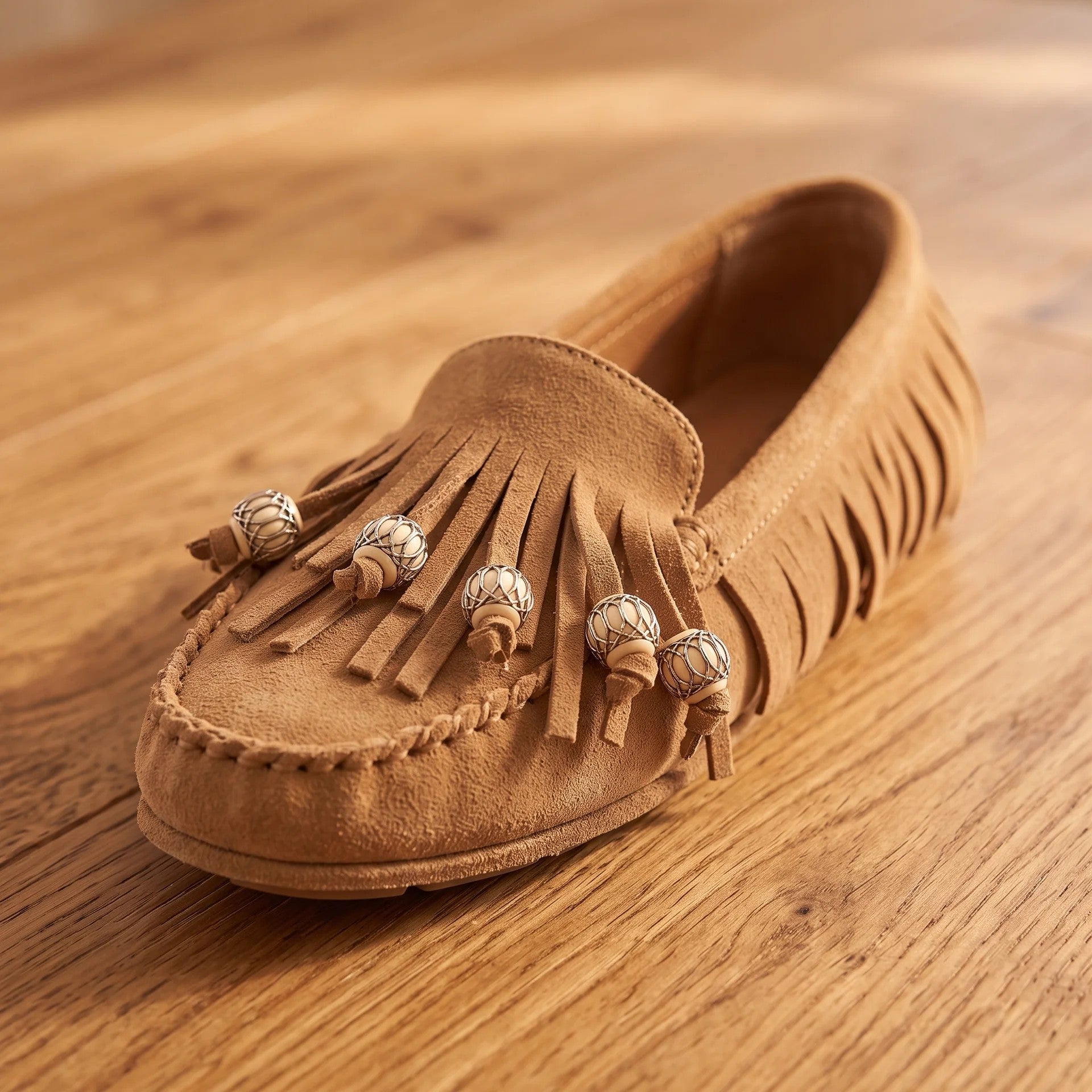 Fringe Beaded Moccasins