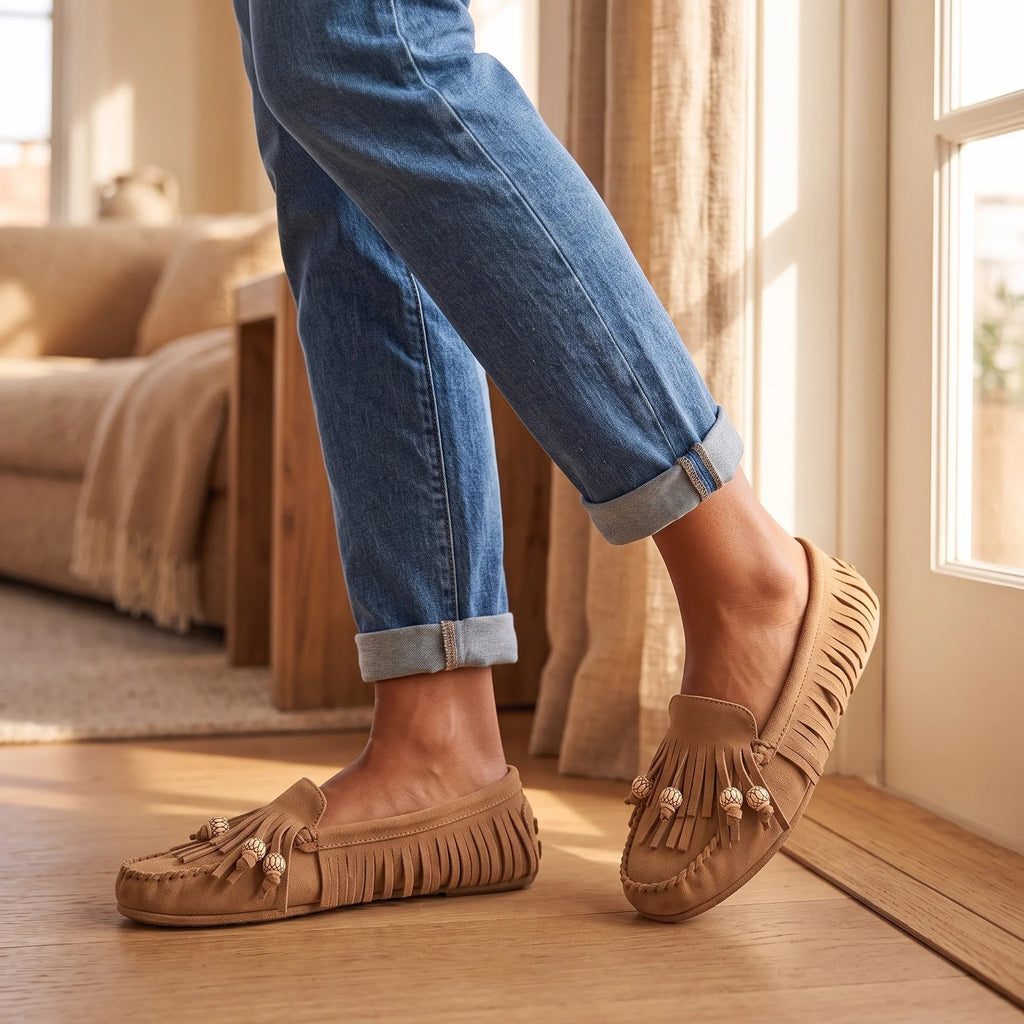 Fringe Beaded Moccasins